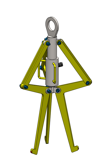 Chwytak wewnętrzny trójramienny — model CAD